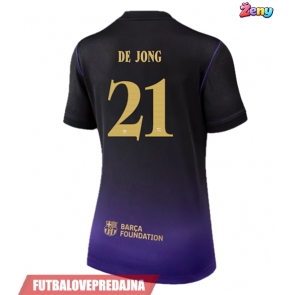 Lacne Ženy Futbalové dres Barcelona Frenkie de Jong #21 2026-27 Krátky Rukáv - Preč